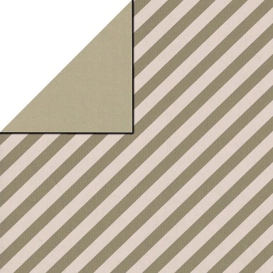 Geschenkpapier elfenbein mit grauem Diagonalstreifen, Rückseite unigrau auf geripptes starkes Papier.
 