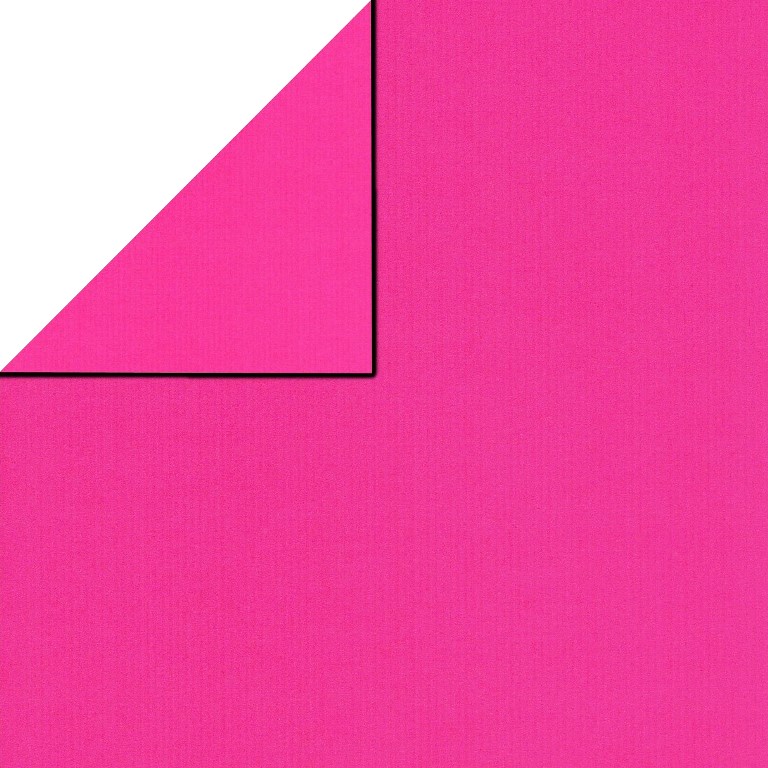 Geschenkpaper vorne uni rosa, hinten uni rosa auf geripptes mattes starkes Papier.
 