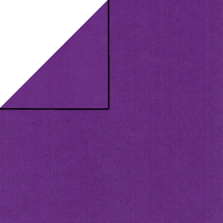 Geschenkpaper vorne uni violett, hinten uni violett auf geripptes mattes starkes Papier.
 