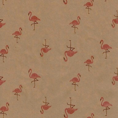 Geschenkpapier mit Flamingos auf starkem Natur-Öko-Papier.
 