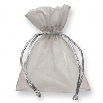 Organza Geschenktüte silber.
 