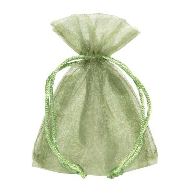 Organza Geschenktüte Salbeigrün.
 